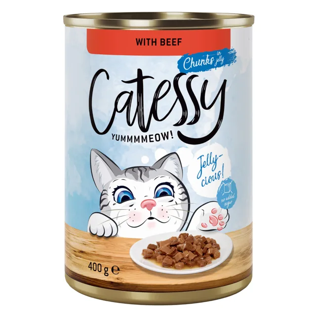 Výhodné balení Catessy kousky v želé nebo v omáčce 48 x 400 g - jehněčí v želé