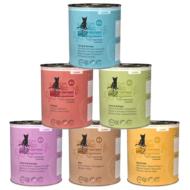Výhodné balení catz finefood 24 x 800 g - mix (6 druhů)