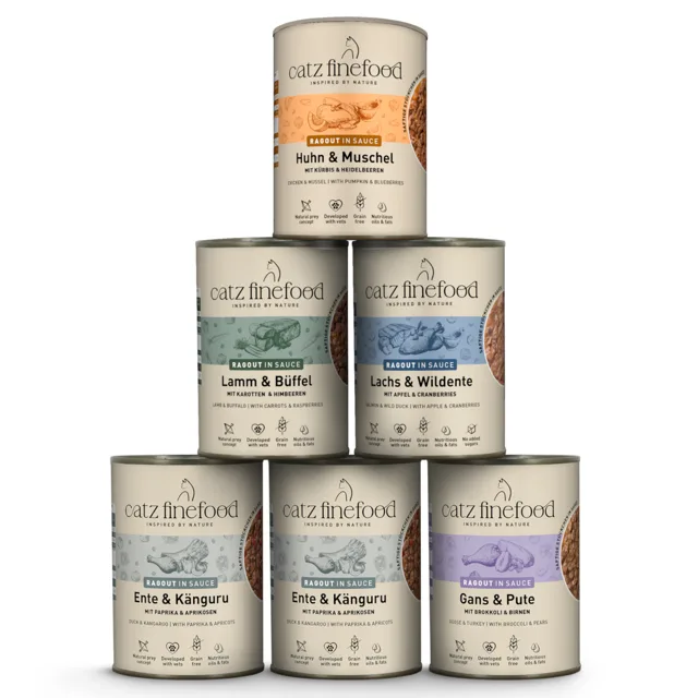Výhodné balení: catz finefood ragout 24 x 380 g - míchané balení (5 druhů)
