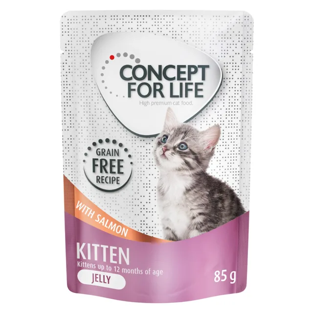 Výhodné balení Concept for Life bez obilovin 24 x 85 g -  Kitten losos - v želé