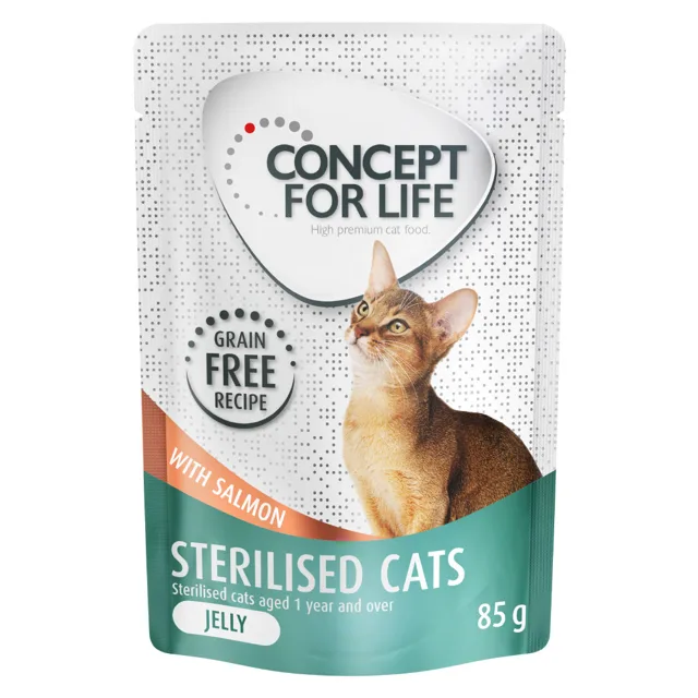 Výhodné balení Concept for Life bez obilovin 24 x 85 g - Senstive Cats jehněčí - v omáčce