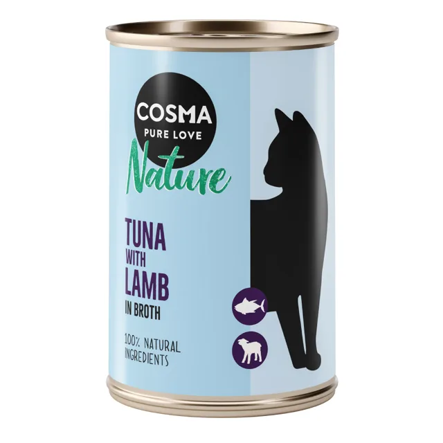 Výhodné balení Cosma Nature 12 x 140 g - Tuňák a jehněčí