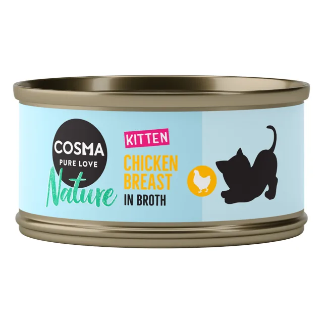 Výhodné balení Cosma Nature Kitten 24 x 70 g - s tuňákem a aloe vera