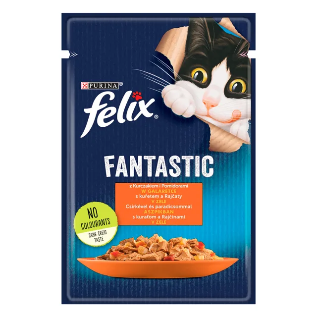 Výhodné balení Felix Fantastic Pouches 52 kapsiček (52 x 85 g) - kuřecí