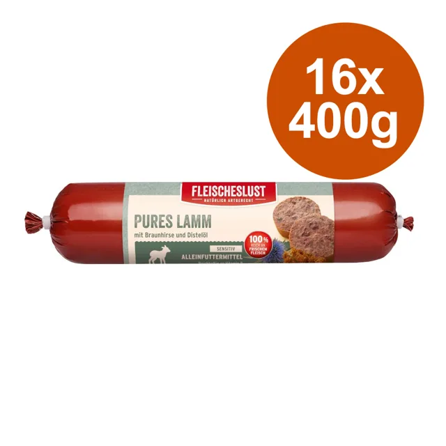 Výhodné balení Fleischeslust Sensitiv 16 ks (16 x 400 g) - čisté koňské s bramborami