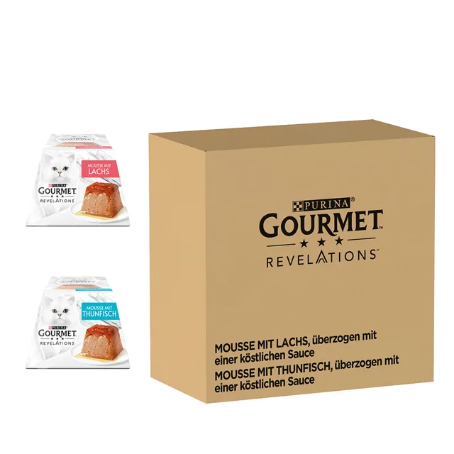 Výhodné balení Gourmet Revelations Mousse 48 x 57 g - losos, tuňák