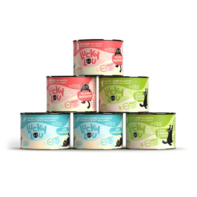 Výhodné balení Lucky Lou Lifestage Kitten 4 x 6 ks (24 x 200 g) - 4 x 6 ks - drůbeží