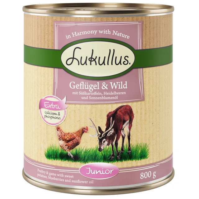 Výhodné balení Lukullus Junior 24 x 800 g - míchané balení