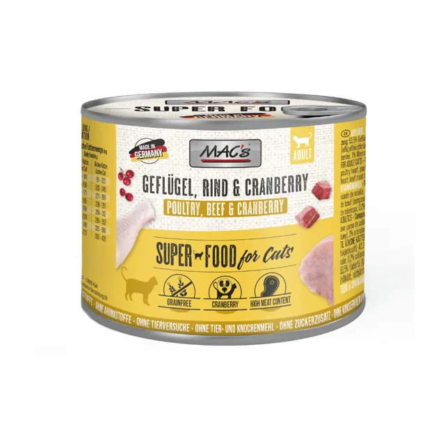 Výhodné balení MAC's Cat 2 x 6 ks (12 x 200 g) - Hovězí a kuřecí srdíčka