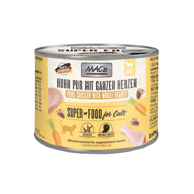 Výhodné balení MAC's Cat 2 x 6 ks (12 x 200 g) - Kuřecí s drůbežími srdíčky