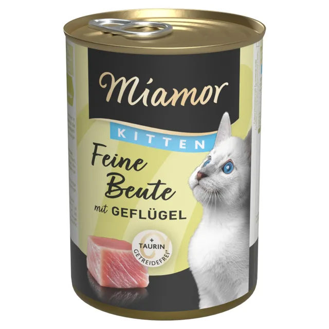 Výhodné balení Miamor Feine Beute Kitten 12 ks (12 x 400 g) - kuřecí a losos