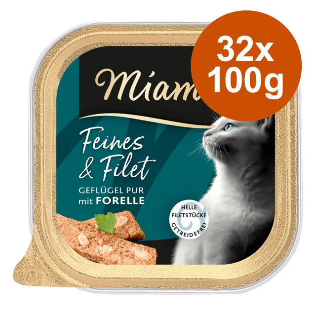 Výhodné balení: Miamor Feines & Filet 32 x 100 g - výhodné balení: 32 × 100 g drůbeží se zeleninou