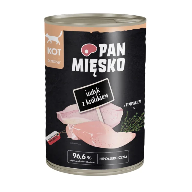 Výhodné balení Pan Mięsko Cat 36 x 400 g - Krůtí s husím