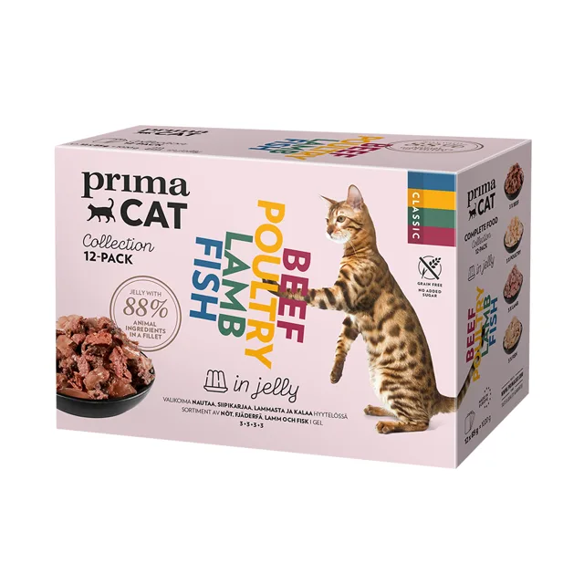 Výhodné balení PrimaCat Classic v želé 48 ks (48 x 85 g) - Classic smíšené balení