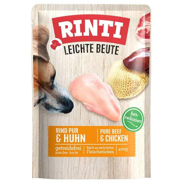 Výhodné balení: RINTI Leichte Beute 30 ks (30 x 400 g) - čisté hovězí a kuřecí