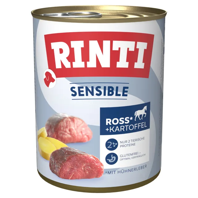 Výhodné balení RINTI Sensible 2 x 6 ks (12 x 800 g) - Koňské, kuřecí játra a brambory