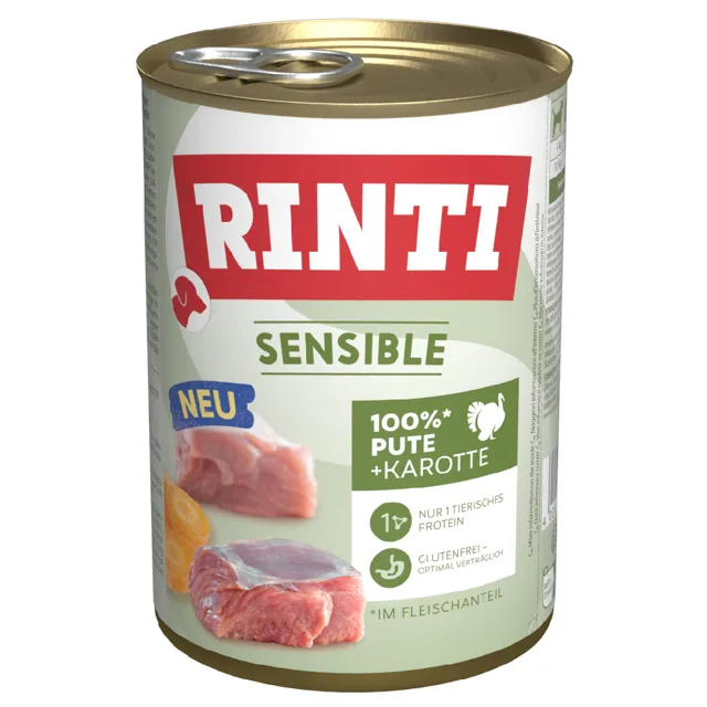 Výhodné balení RINTI Sensible 24 x 400 g - krůtí a mrkev