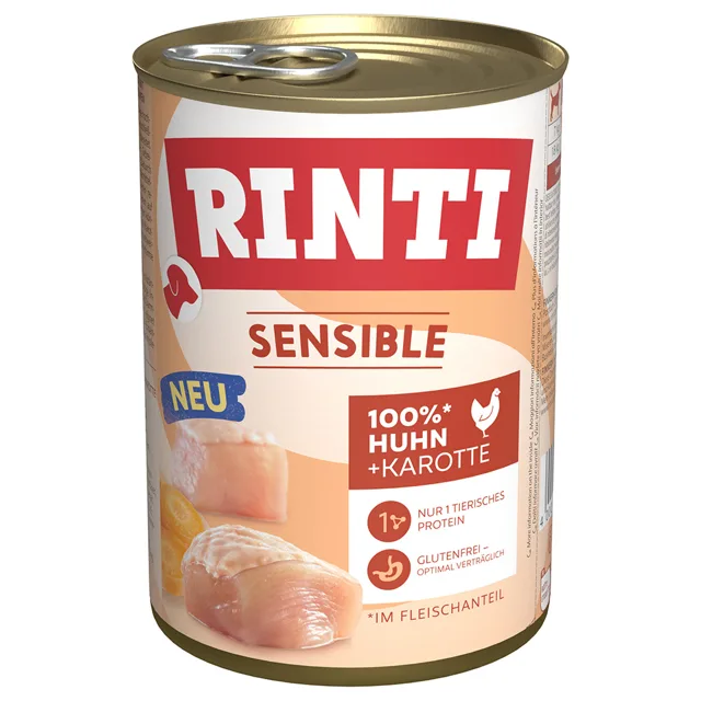 Výhodné balení RINTI Sensible 24 x 400 g - kuřecí  a mrkev