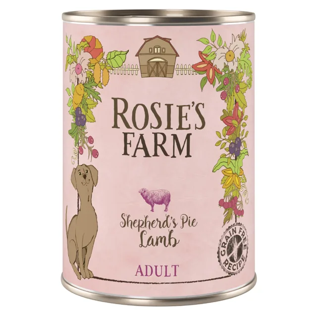 Výhodné balení Rosie's Farm Adult 24 x 400 g  - Jehněčí
