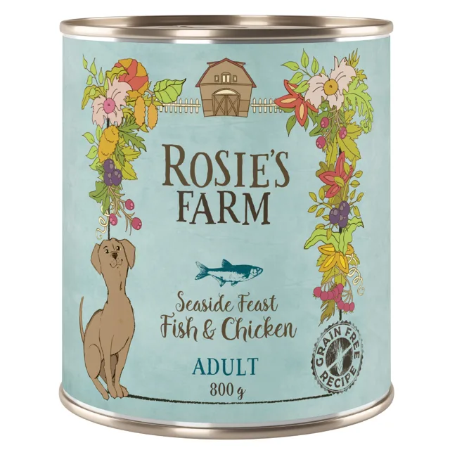 Výhodné balení Rosie's Farm Adult 24 x 800 g - kuřecí a ryby