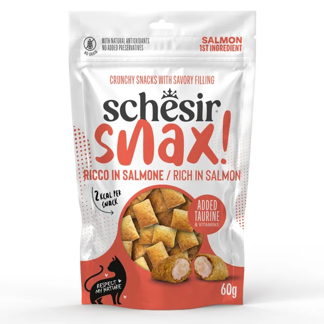 Výhodné balení: Schesir Snax! polštářky 3 x 60 g - losos