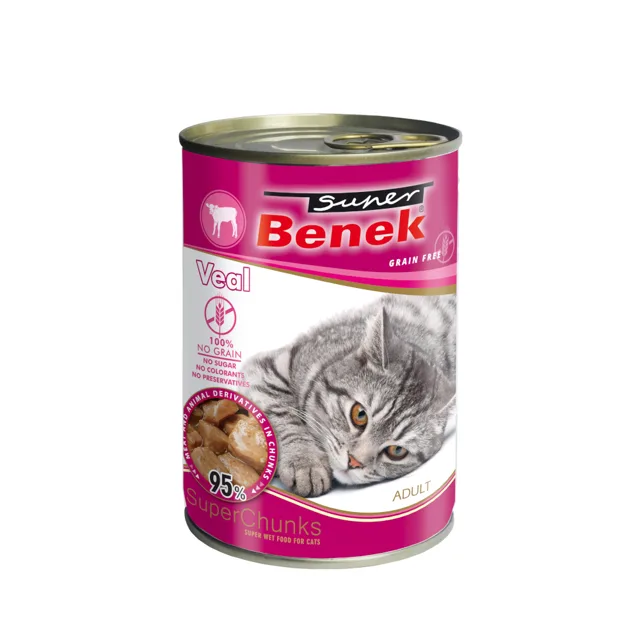 Výhodné balení Super Benek Chunks bez obilovin 20 ks (20 x 415 g) - králík v omáčce