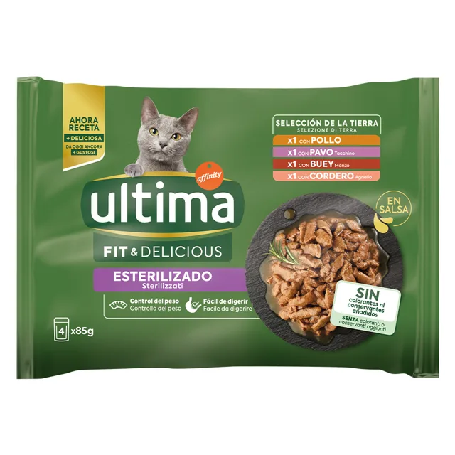 Výhodné balení Ultima Cat Sterilized 96 x 85 g - hovězí a tuňák