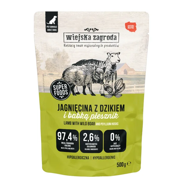 Výhodné balení: Wiejska Zagroda vlhké krmivo pro dospělé psy 3 x 500 g - výhodné balení: konina s telecím