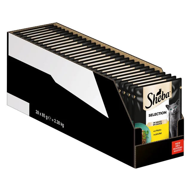 Výhodné megabalení Sheba variace kapsičky 2 x 28 ks (56 x 85 g) - Selection v omáčce s kuřecím