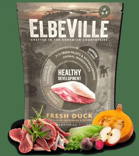 Vzorek - ELBEVILLE Puppy and Junior All Breeds Fresh Duck Healthy Development 100g