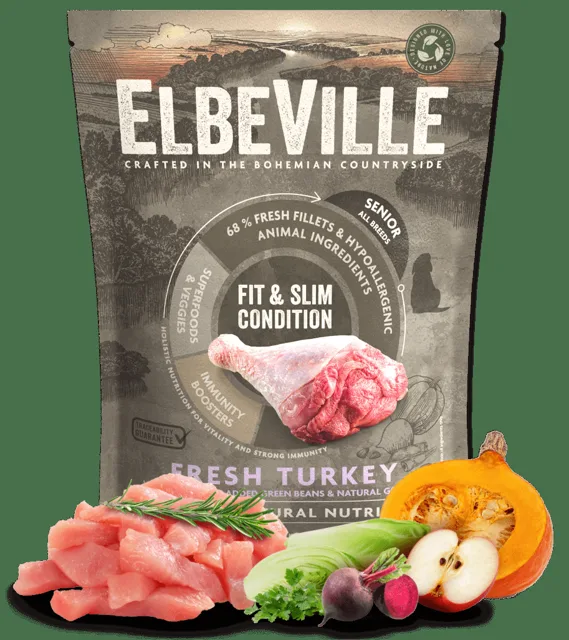 Vzorek - ELBEVILLE Senior All Breeds Fresh Turkey Fit and Slim Condition 100g