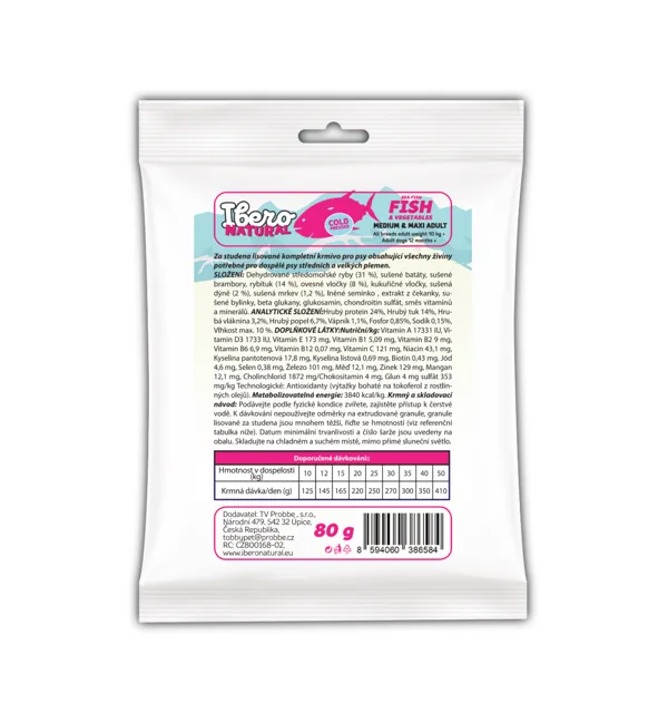 Vzorek - Ibero Cold Press Dog Medium &amp; Maxi Adult Fish - 80g