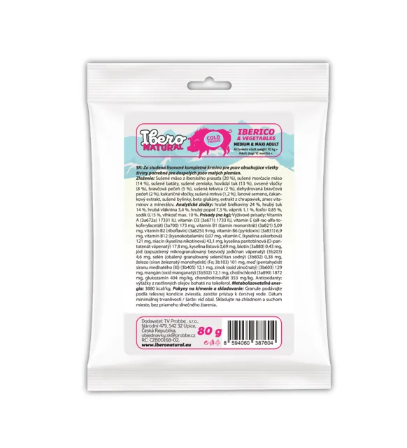 Vzorek - Ibero Cold Press Dog Medium &amp; Maxi Adult Iberico - 80g