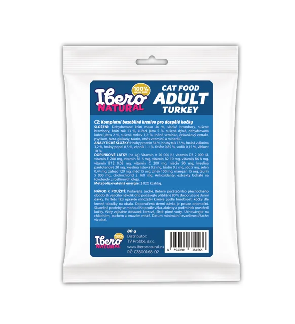 Vzorek - Ibero Grain Free Cat Hairball Turkey - 80g