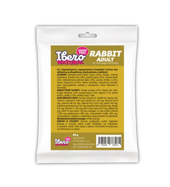 Vzorek - Ibero Grain Free Dog Medium &amp; Maxi Adult Rabbit - 80g