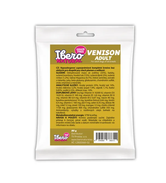 Vzorek - Ibero Grain Free Dog Medium &amp; Maxi Adult Venison - 80g