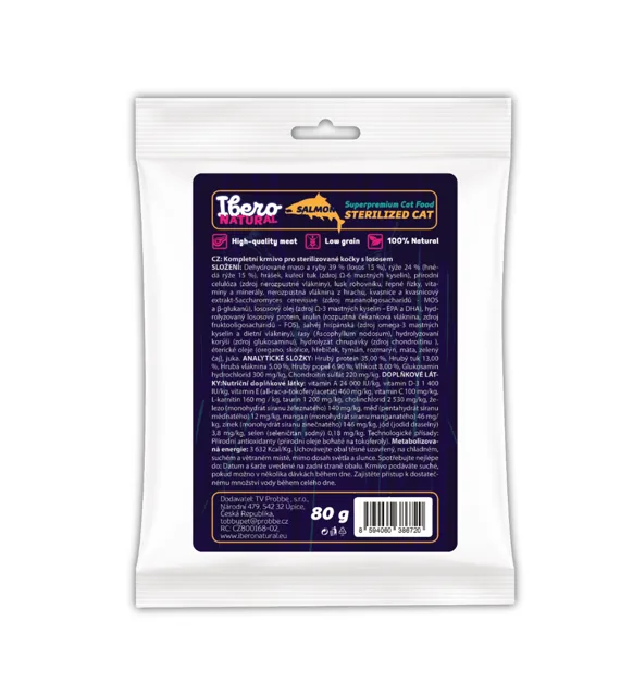 Vzorek - Ibero Natural Cat Sterilized Salmon - 80g
