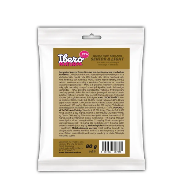 Vzorek - Ibero Natural Dog Senior&amp;Light - 80g