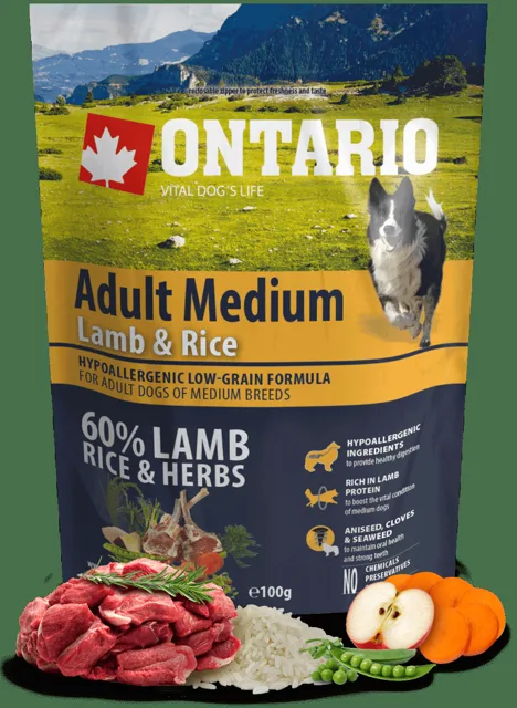 Vzorek - Ontario Adult Medium Lamb & Rice 100g