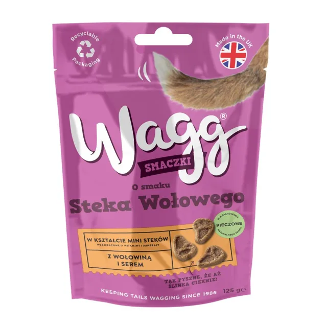 WAGG o chuti hovězího steaku pamlsky pro psy 125 g