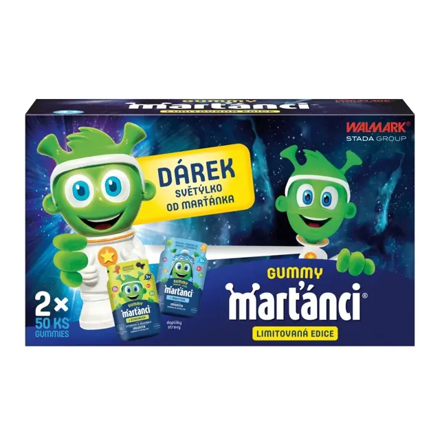 Walmark Marťánci Gummy 2x50 ks + světýlko Promo