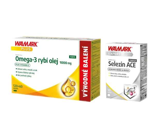 Walmark Omega-3 FORTE 1000mg 120+60 tob. + Walmark Selezin Ace 30 tbl.