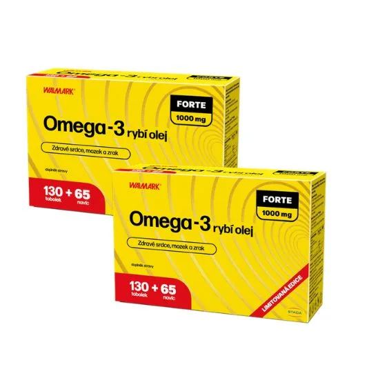 Walmark Omega‑3 rybí olej FORTE 1000 mg – až 2 měsíce užívání zdarma 2 x 130 + 65