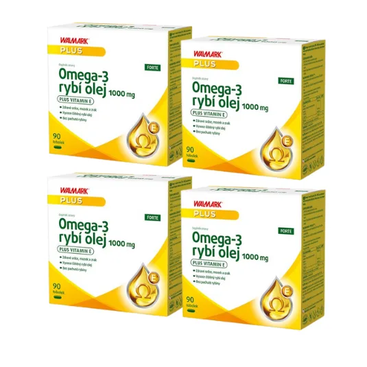 Walmark Omega-3 Rybí olej FORTE 1000 mg, až na 6 měsíců 4 x 90 tobolek