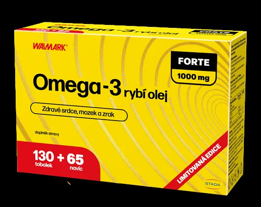 Walmark Omega-3 rybí olej FORTE 1000 mg limitovaná edice 130 + 65 tobolek NAVÍC