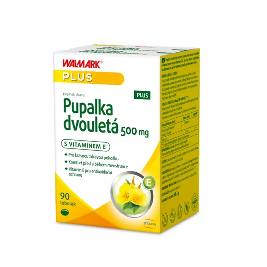 Walmark Pupalka dvouletá 500 mg PLUS, pupalkový olej + vitamin E 90 tobolek