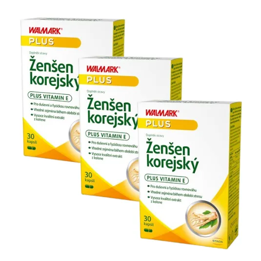 Walmark Ženšen Korejský: Intenzivní 3měsíční kúra pro energii a vitalitu 3 x 30 tbl.