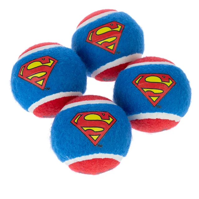 Warner Bros™ DC Sada tenisových míčků Superman - 4 kusy (Ø 6,3 cm každý)