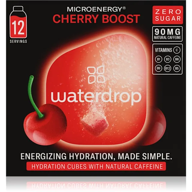 Waterdrop Microenergy energetický nápoj s vitamíny příchuť Cherry Boost 12 ks