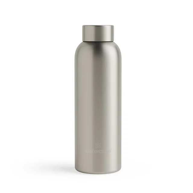 Waterdrop Termo nerezová lahev metalická 600 ml - Šedohnědá matná